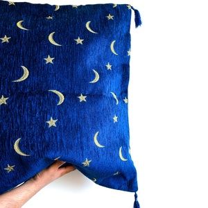 Large Handmade Celestial Blue Pillow Cover